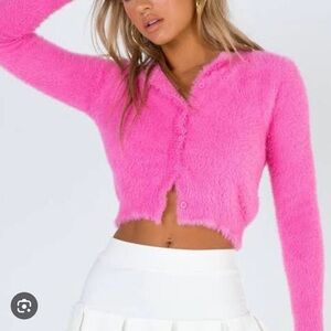 Princess Polly Pink Fuzzy Cardigan Ladies XS/S